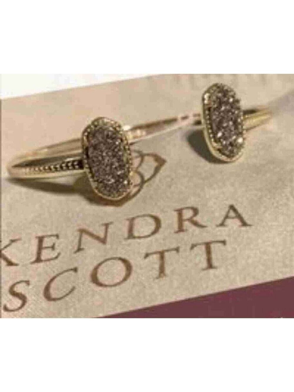 Kendra Scott Women Gold Pave Set Stones Halo Design Bracelet 8"